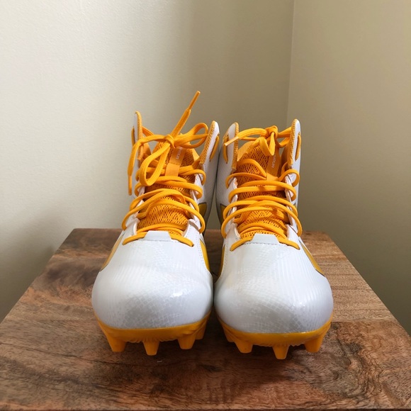 Under Armour Yellow Fierce Phantom Mid MC Cleats Mens Size 14 1283304-171 - Picture 2 of 7